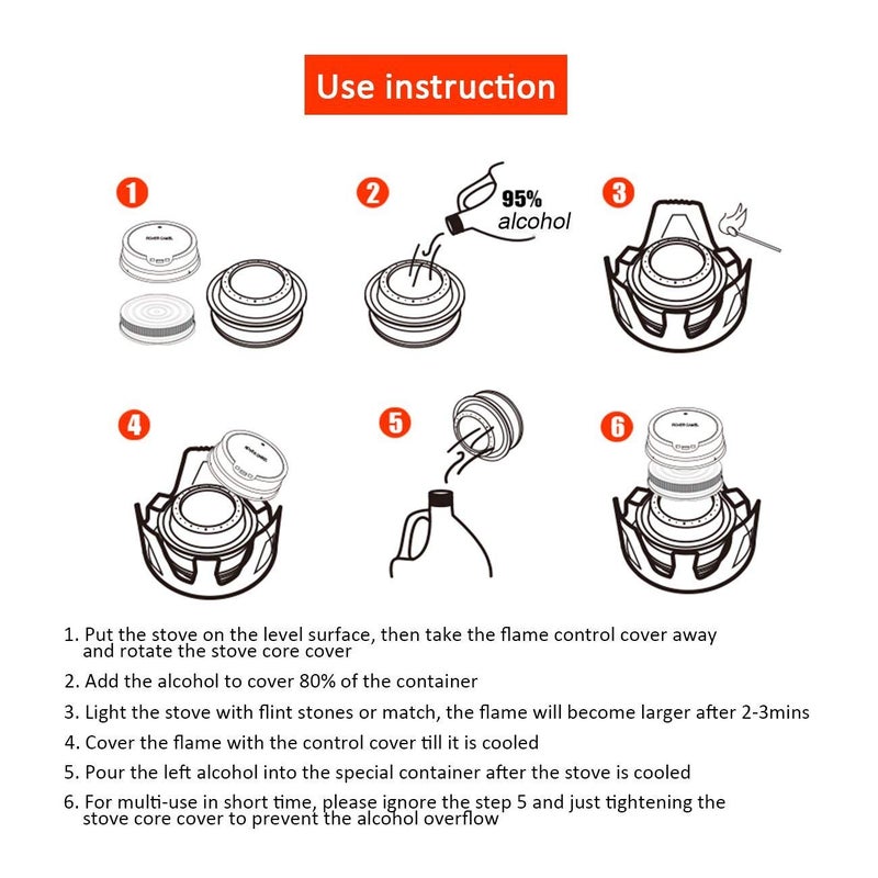 Keweis Portable Outdoor Mini Alcohol Stove Burner Ultralight Camping Cookware Set for Outdoor Camping, Hiking, Backpacking, Picnic - Image 5